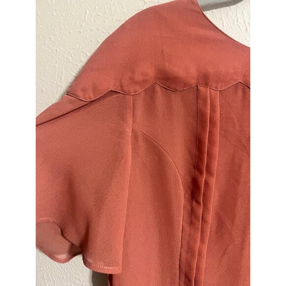 asos Sheer Peplum Flutter Sleeve Blouse 16 - Picture 3 of 7